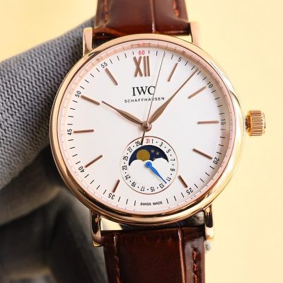 IWC Best Edition with ETA2824-8 Movement Gold Italian cowhide Watch Strap 39mm Watch